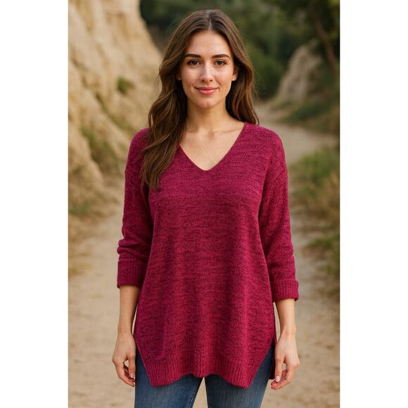 Express Oversized Slouchy Cotton Top M High Low Hem 31in Back Soft Minimalist - Picture 2 of 12